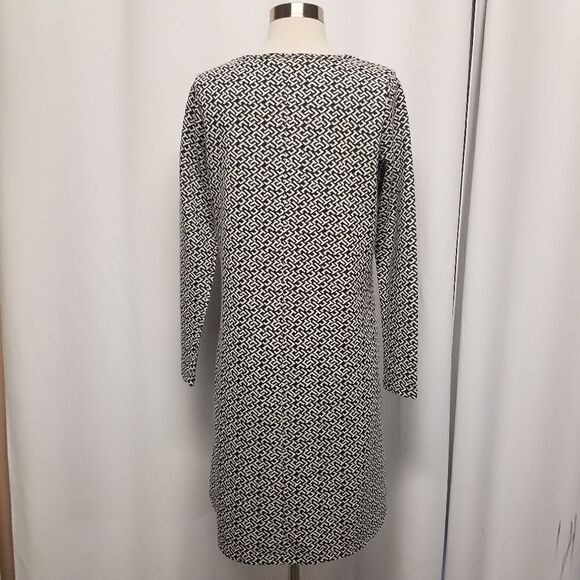 Tyler Boe A-Line Geometric Swing Long Sleeve Midi Sweater Dress Medium - Picture 4 of 9